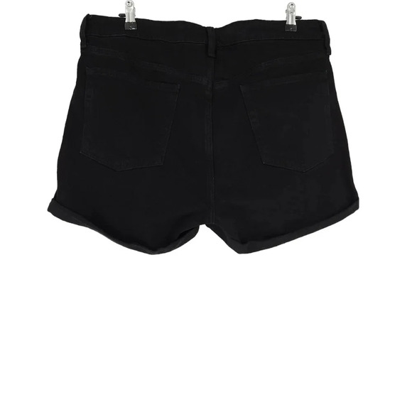 Old Navy OG Straight Denim Shorts Black Jack High Rise Rolled Cuffed - Picture 3 of 6